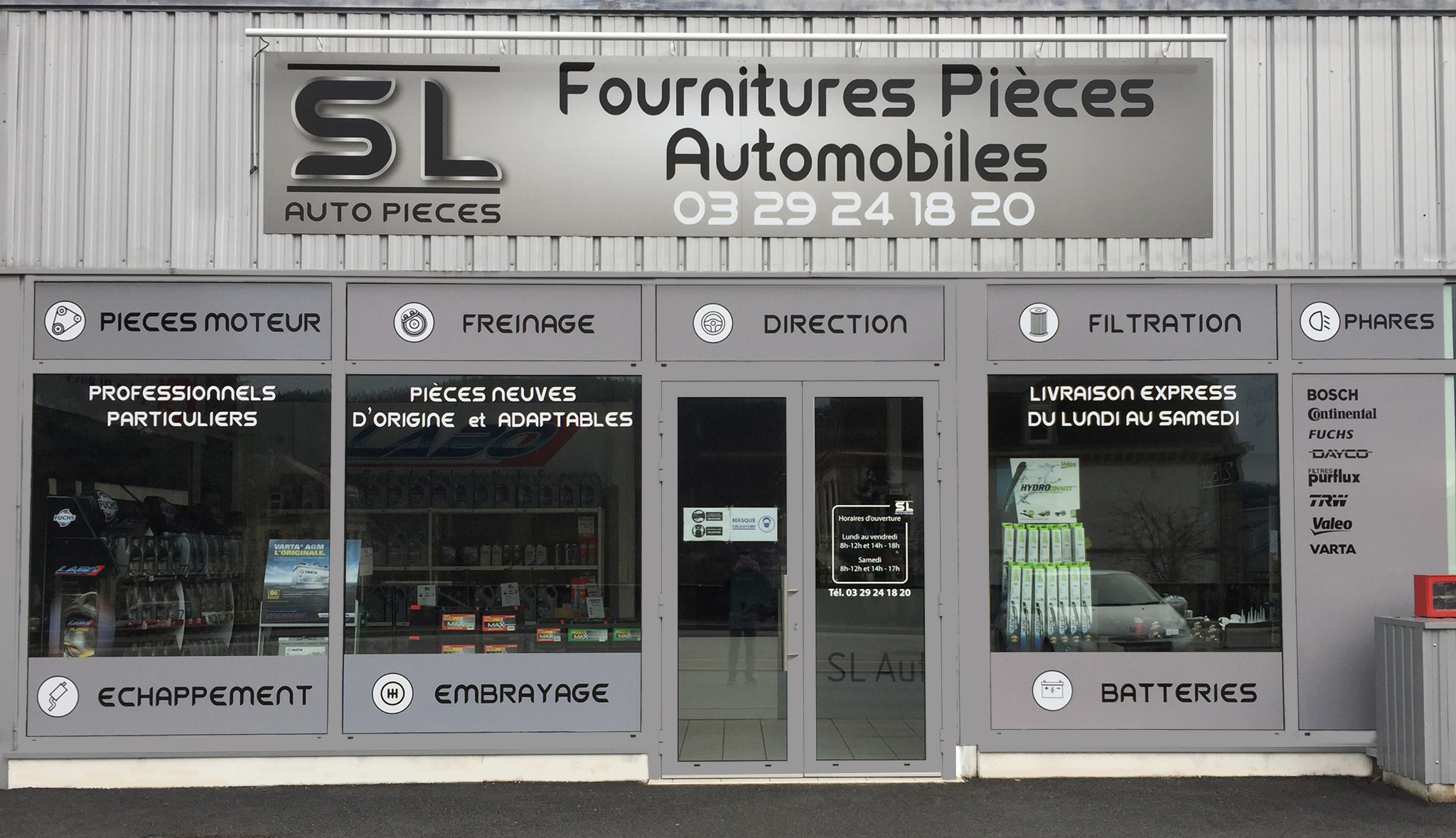 SL Auto Pièces - vitrine Mars 2024